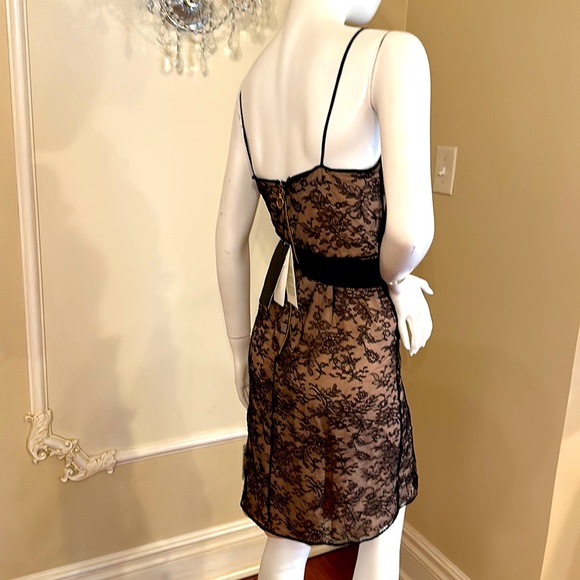 GUCCI SNAKE BLACK EMBROIDERY Silk Lined CHANTILLY LACE DRESS SIZE 42 IT - Picture 8 of 11